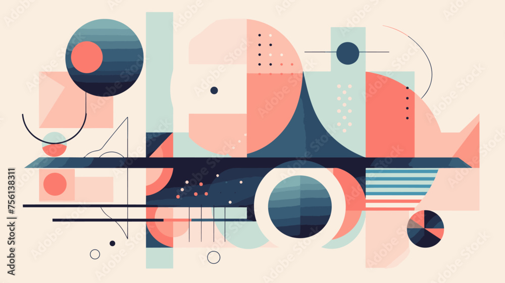Obraz premium Flat vector illustration of a geometric pattern.