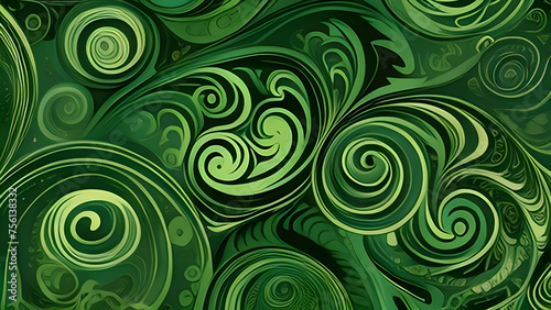 Abstract greeen swirly pattern background wavy texture wallpaper photo