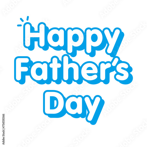 父の日のポップな白抜きの立体ロゴ