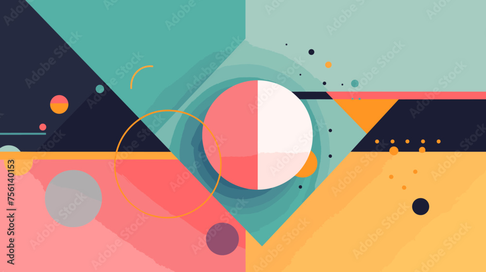 Obraz premium Flat vector illustration of a geometric pattern.