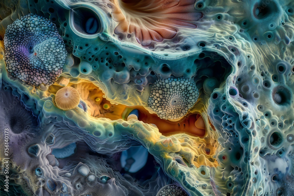 High resolution microscopic images of corals. Shows complex textures High resolution microscopic images of corals. Shows complex textures