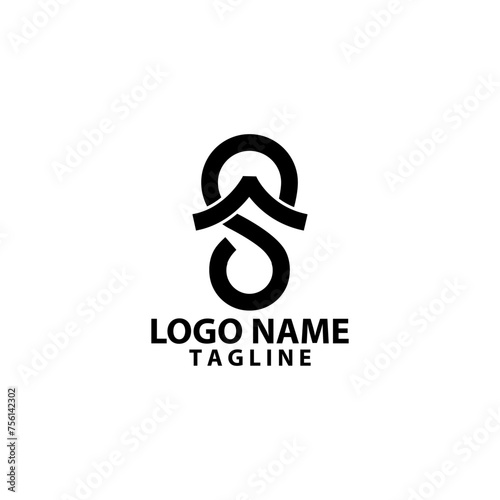 letter S with slippers logo design vector