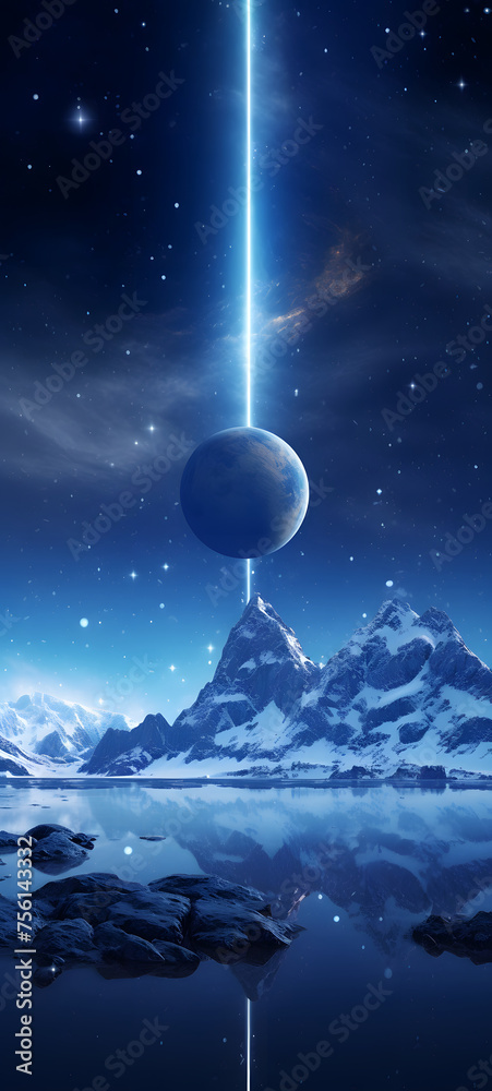 planet with rocks flying around it, ai generative planet with rocks flying around it, ai generative
