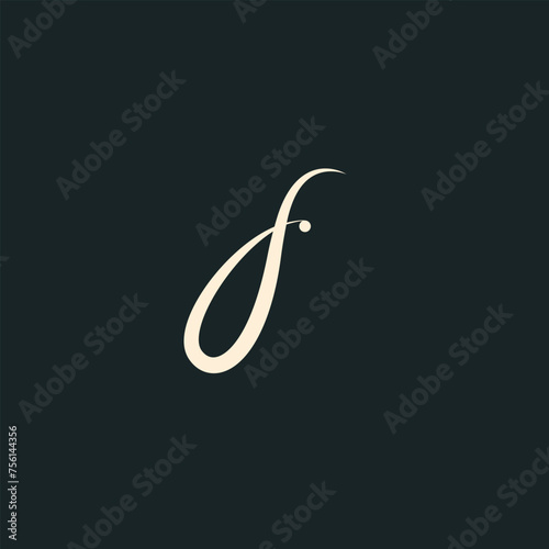 Design font f minimalist for initial logo 