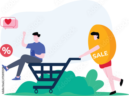 shopping flat illustration vector