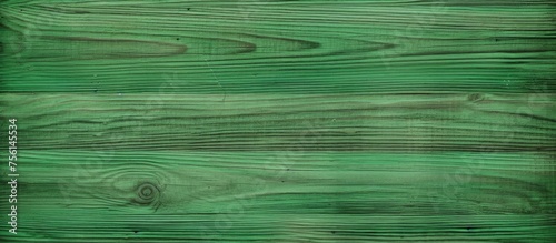 A detailed close up of a brown wooden flooring with a green pattern resembling grass, creating a sense of symmetry with electric blue accents in rectangular shapes