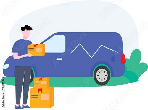 Delivery Online Shipping Services online concept illustration