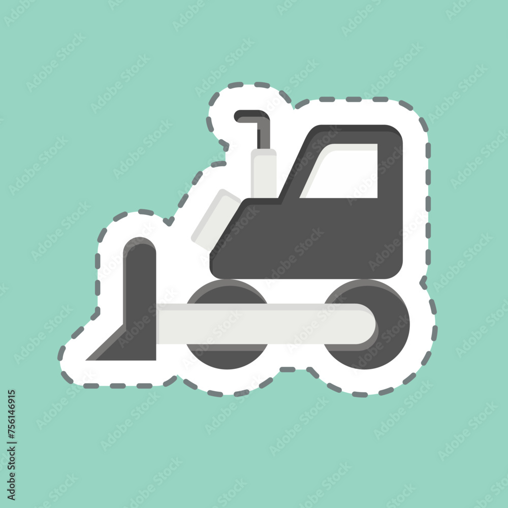 Sticker line cut Bulldozer. related to Mining symbol. simple design editable. simple illustration Sticker line cut Bulldozer. related to Mining symbol. simple design editable. simple illustration