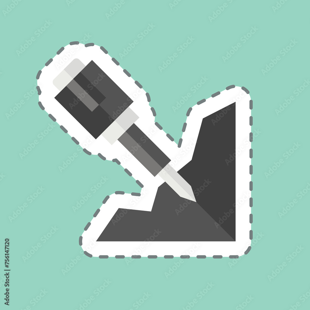 Sticker line cut Jackhammer. related to Mining symbol. simple design editable. simple illustration Sticker line cut Jackhammer. related to Mining symbol. simple design editable. simple illustration