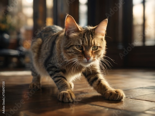 A close-up portrait of a cute young cat with bright eyes