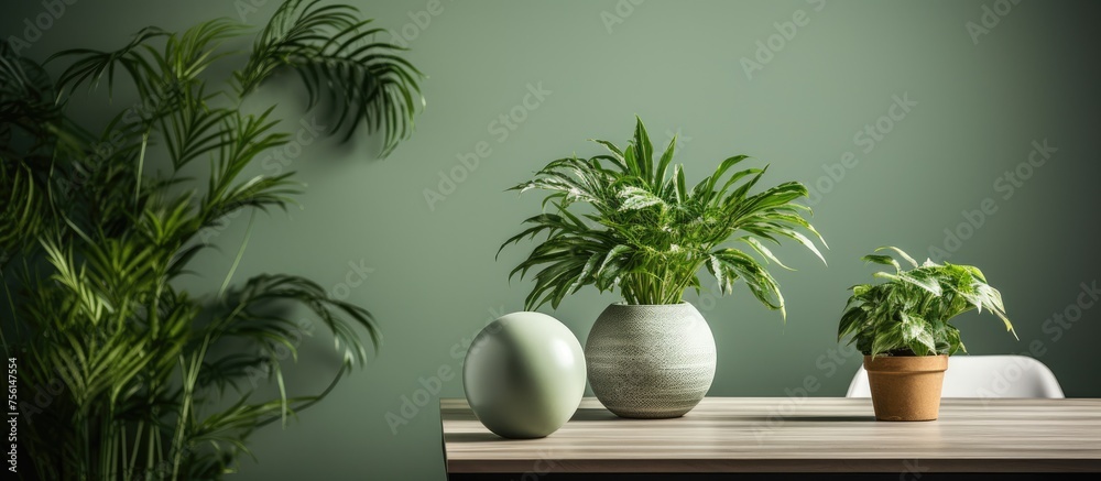 Green Plant as Home Decoration on a Cozy Table in a Neat Room