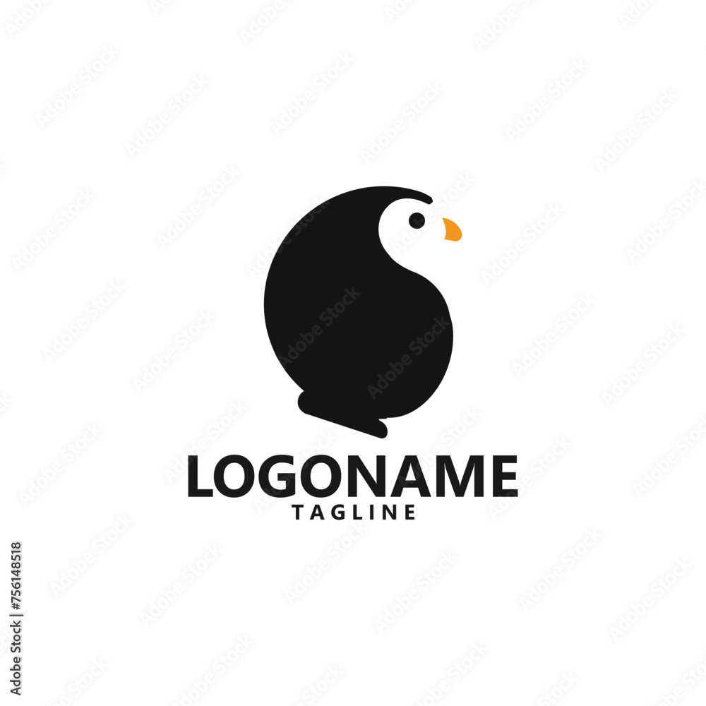 Naklejka premium penguin logo design vector