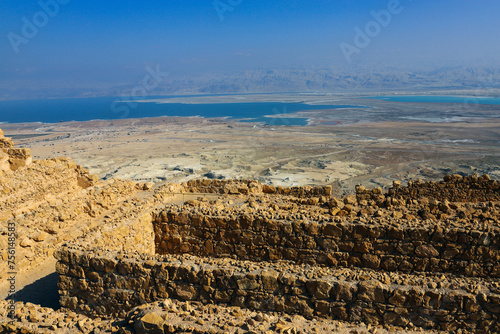Travel to Israel. Massada fortress. Ancient ruins.	
