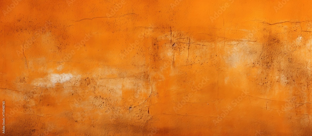 A closeup shot showcasing the rich amber tones of a hardwood art piece in the shape of a rectangle, with peeling orange paint creating an artistic effect