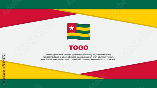 Togo Flag Abstract Background Design Template. Togo Independence Day Banner Cartoon Vector Illustration. Togo Vector