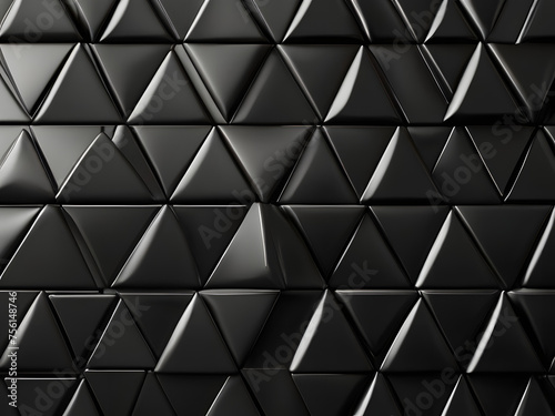  Polished Elegance  Semigloss Tile Wallpaper with 3D Black Blocks on Adobe Stock   Contemporary Chic  Triangular Tile Wallpaper in High-Quality 3D Render   Modern Geometry  Polished Wall Background wi