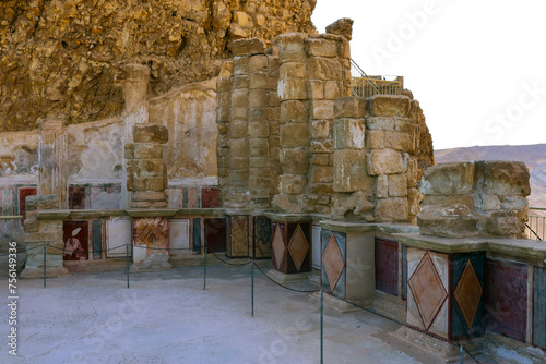 Travel to Israel. Massada fortress. Ancient ruins.	
