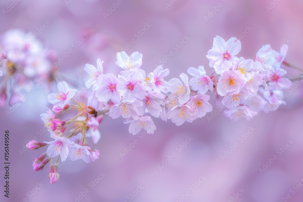 Soft focus image of delicate cherry blossom branches in early spring. Soft focus image of delicate cherry blossom branches in early spring.