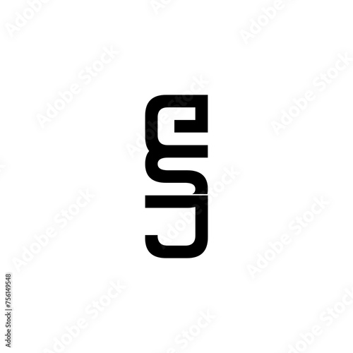 esj lettering initial monogram logo design