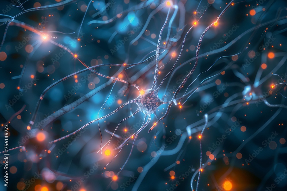 Image of a neuron network under a microscope.