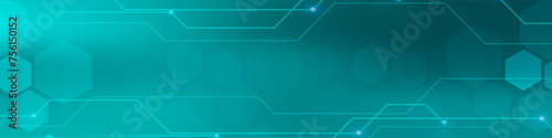Gradient Digital technology banner. Futuristic banner for various design projects such as websites, presentations, print materials, social media posts