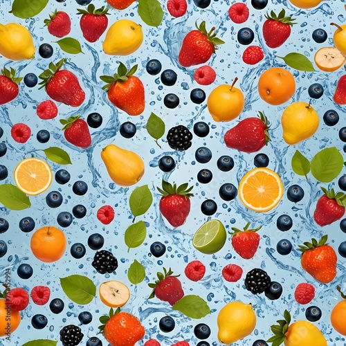 seamless background with fruits