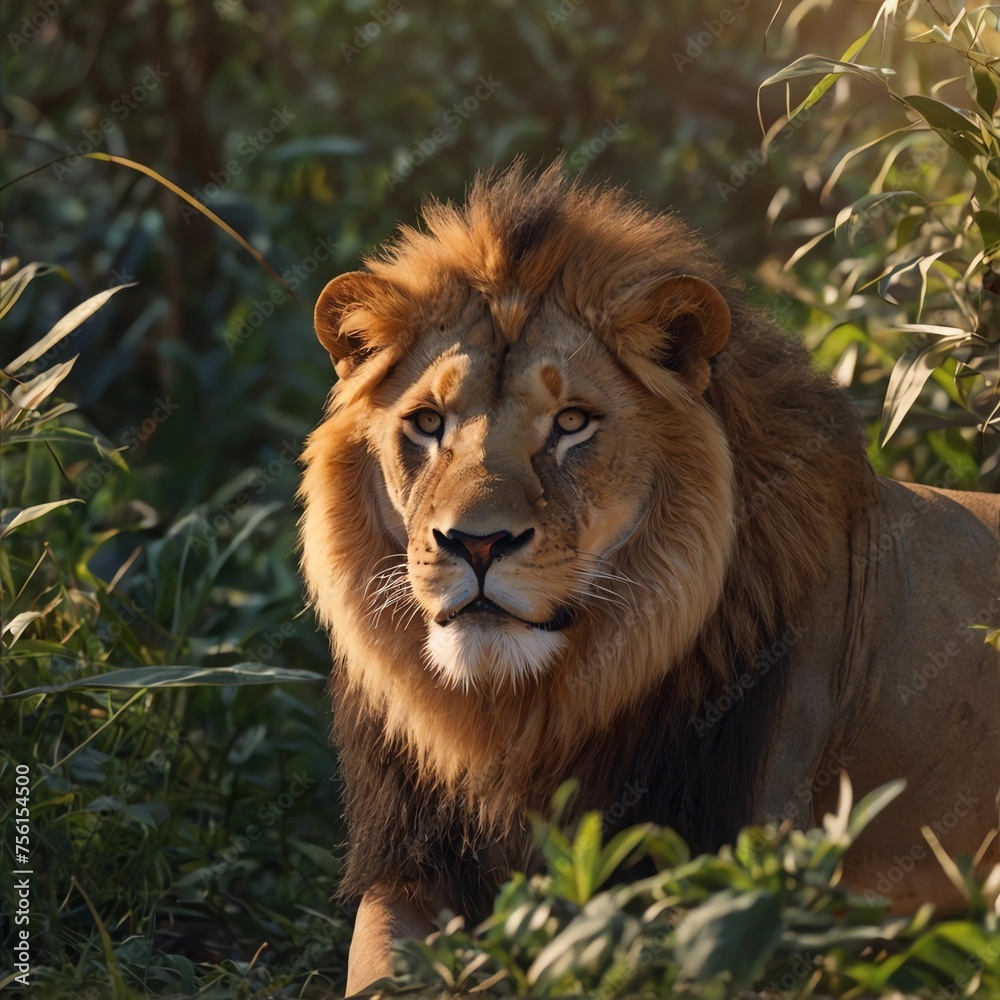 Fototapeta premium Lion in the jungle