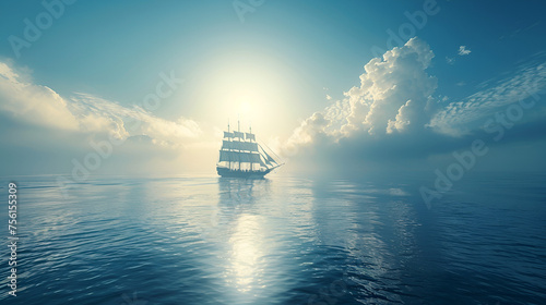 ship at sunrise