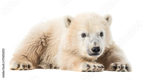 baby polar bear isolated on a white background as transparent PNG © Ziyan Yang