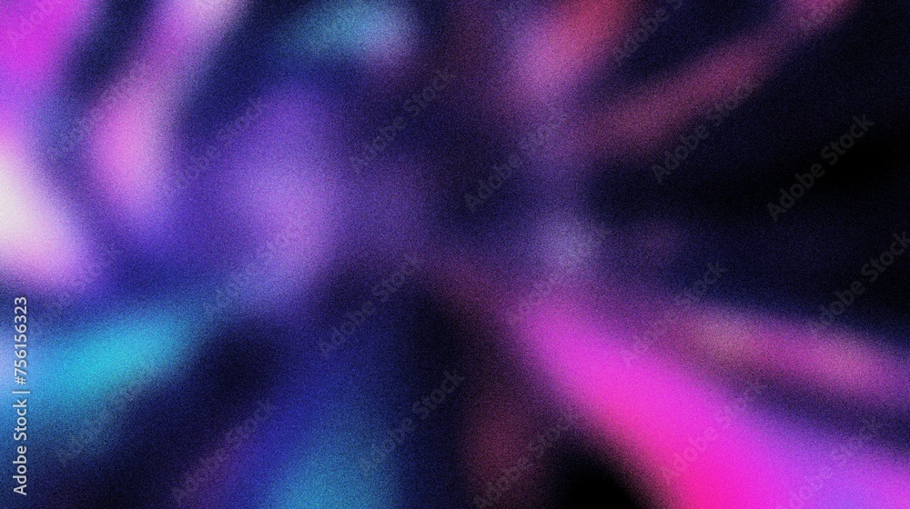 Obraz premium Deep purple, Electric blue, Neon green, gradient background with grain and noise texture