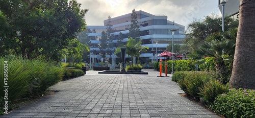 Walkway near an office building