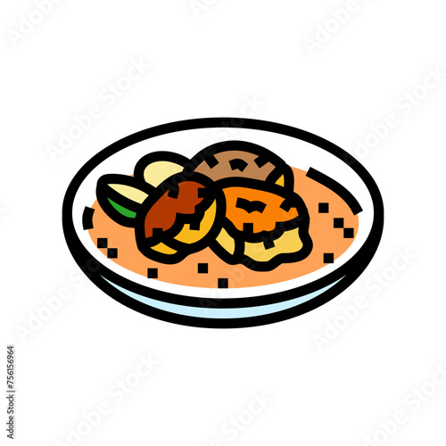 crab cake sea cuisine color icon vector. crab cake sea cuisine sign. isolated symbol illustration