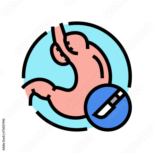 fundoplication surgery color icon vector. fundoplication surgery sign. isolated symbol illustration