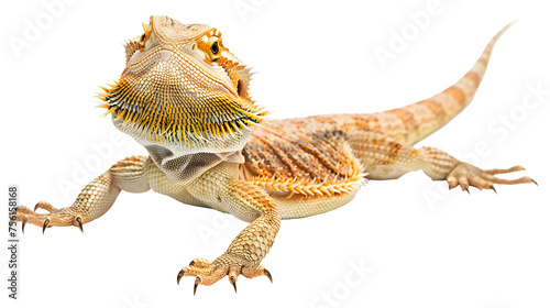 Bearded dragon lizzard isolated on white background as transparent PNG © Ziyan Yang