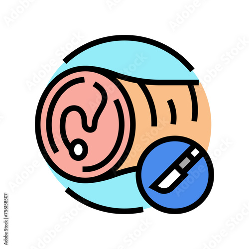 myringotomy surgery color icon vector. myringotomy surgery sign. isolated symbol illustration