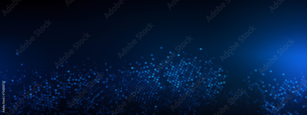 Fototapeta premium dark blue halftone texture on a black background