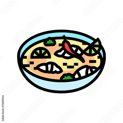 tom kha gai thai cuisine color icon vector. tom kha gai thai cuisine sign. isolated symbol illustration