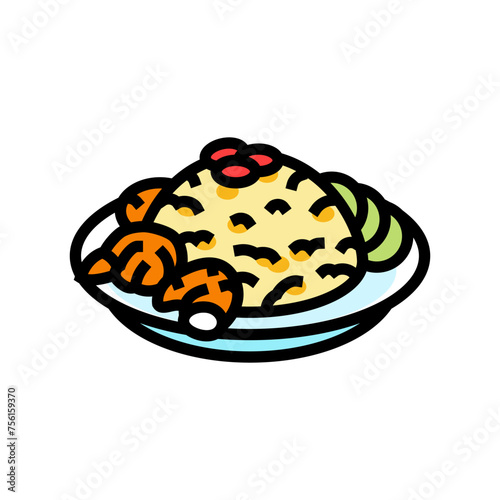 khao pad thai cuisine color icon vector. khao pad thai cuisine sign. isolated symbol illustration