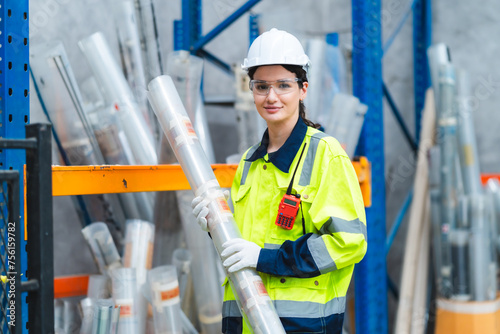 woman engineer in uniform h...