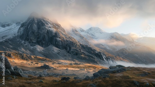 A_majestic_landscape_of_a_mountain_range_at_dawn