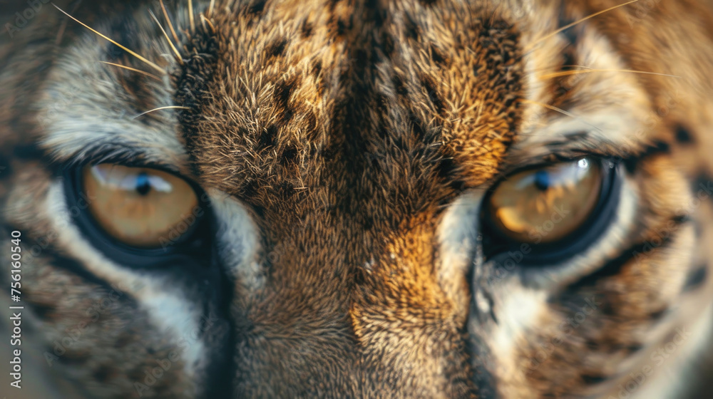 A piercing stare from a predator's eyes, captured in a close-up portrait