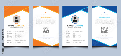 Simple clean elegant modern unique creative corporate company professional abstract identity employee office identification business id card design template. 