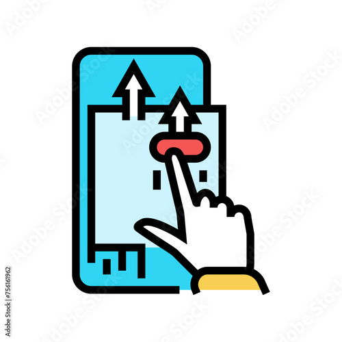 parallax scrolling ux ui design color icon vector. parallax scrolling ux ui design sign. isolated symbol illustration
