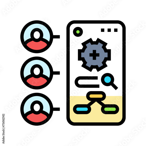 contextual inquiry ux ui design color icon vector. contextual inquiry ux ui design sign. isolated symbol illustration