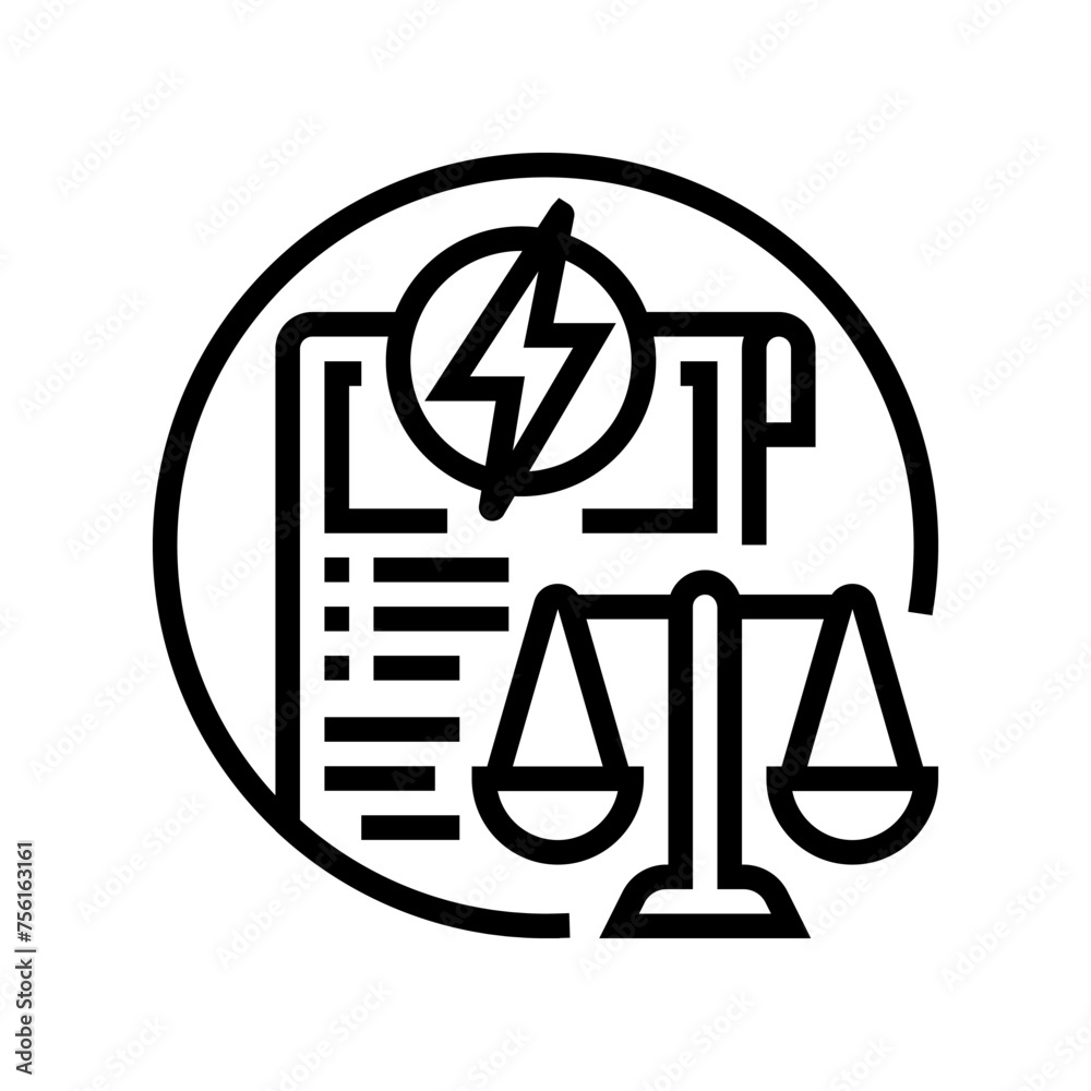 legislation energy policy line icon vector. legislation energy policy sign. isolated contour symbol black illustration legislation energy policy line icon vector. legislation energy policy sign. isolated contour symbol black illustration