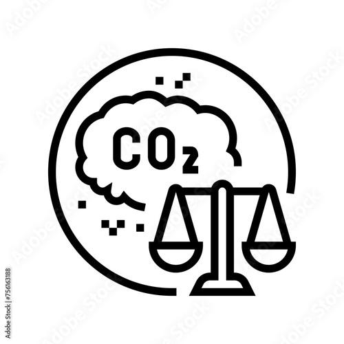 carbon emission limits energy policy line icon vector. carbon emission limits energy policy sign. isolated contour symbol black illustration
