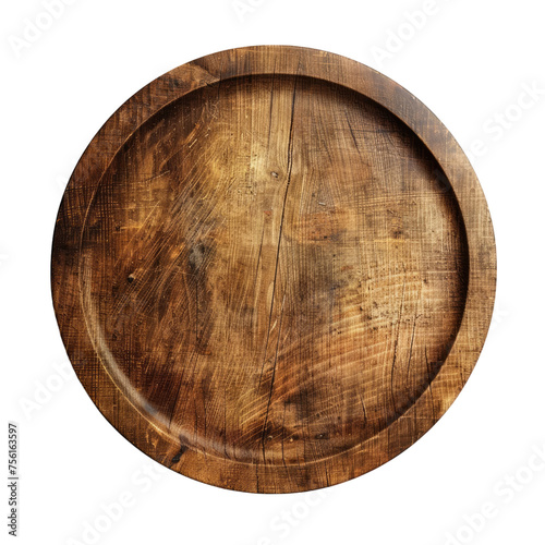 wood plate isolated on transparent background
