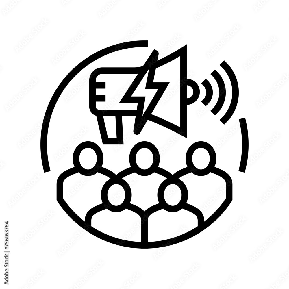public awareness campaigns line icon vector. public awareness campaigns sign. isolated contour symbol black illustration public awareness campaigns line icon vector. public awareness campaigns sign. isolated contour symbol black illustration