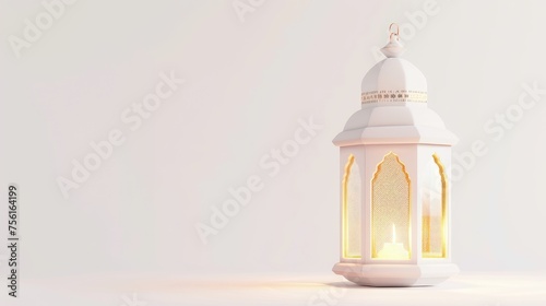 Islamic lanterns on white room