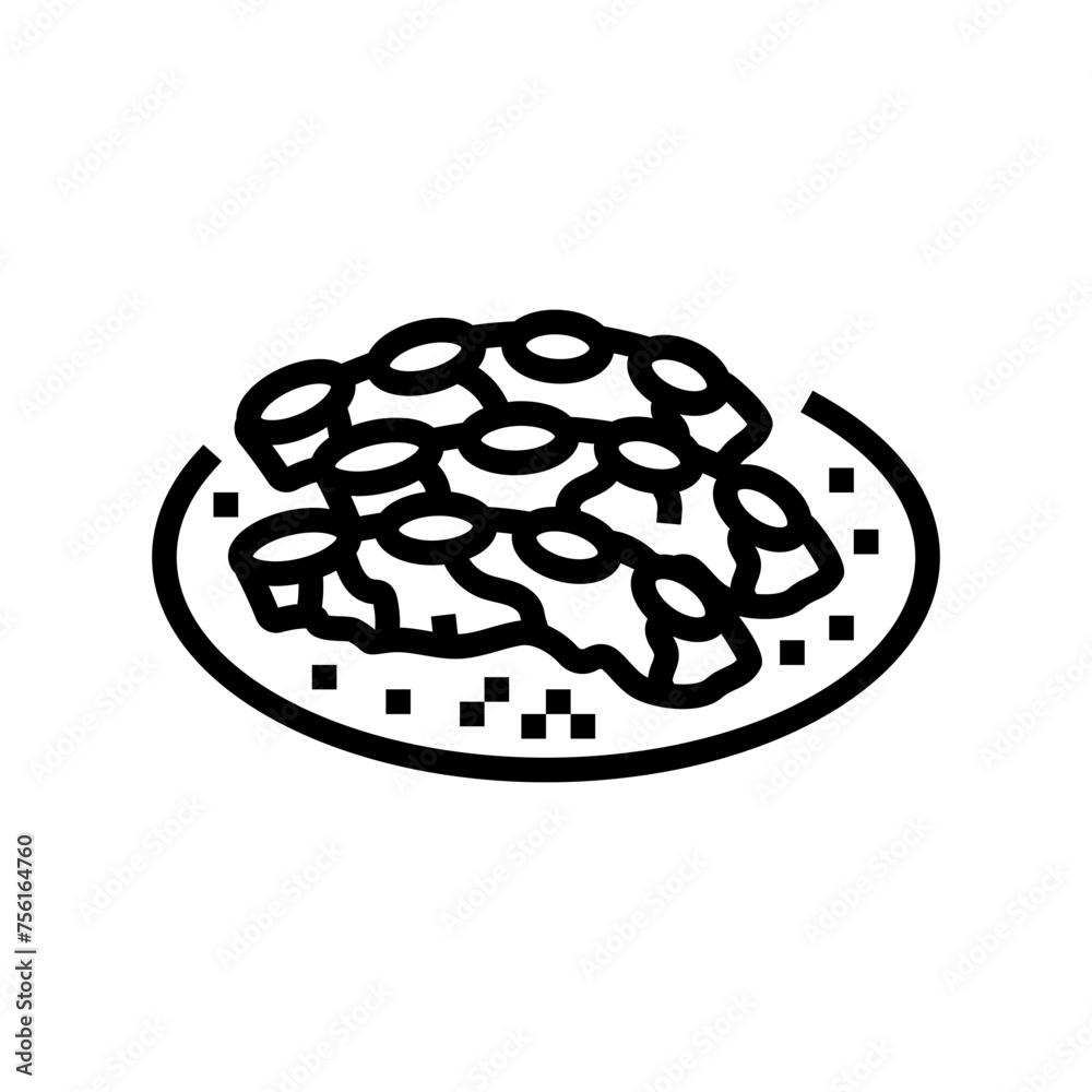 galbi ribs korean cuisine line icon vector. galbi ribs korean cuisine sign. isolated contour symbol black illustration galbi ribs korean cuisine line icon vector. galbi ribs korean cuisine sign. isolated contour symbol black illustration